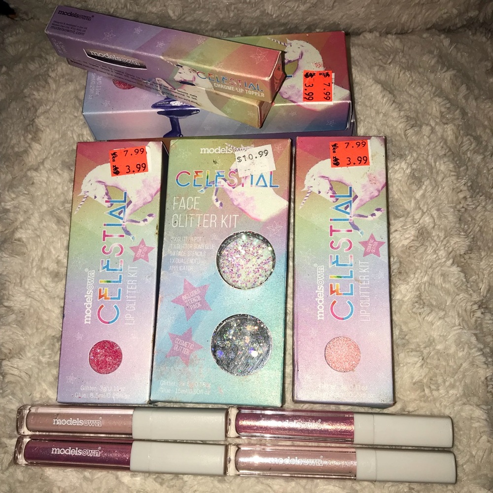 MODELSOWN chrome lip toppers/lip&face glitter kits